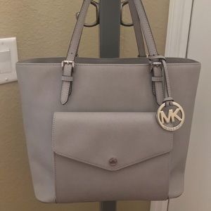 Michael Kors Large Shoulder Leather Bag Ash Grey